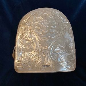 Gold Leather backpack made in Mexico